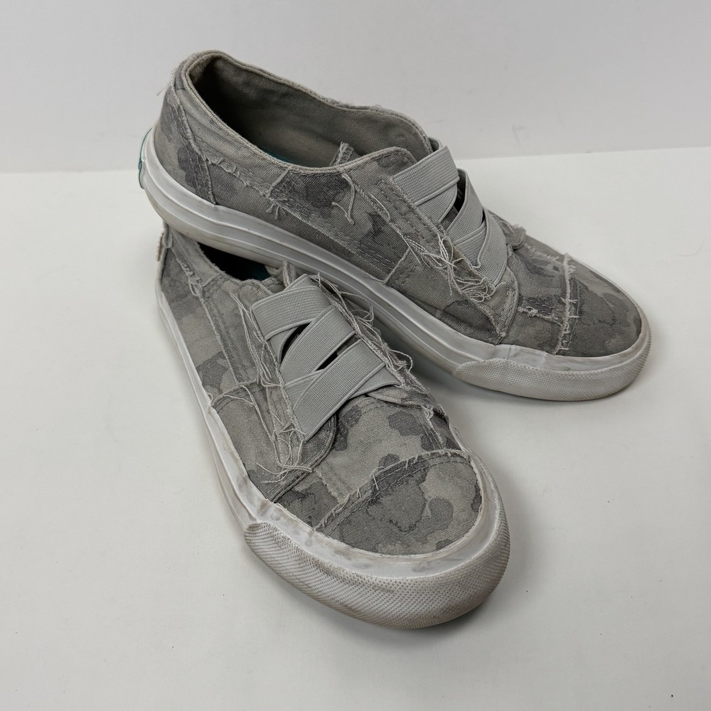 Blowfish‎ Malibu Slip-On Sneakers Girls' Size 2 No Laces Gray Camo
